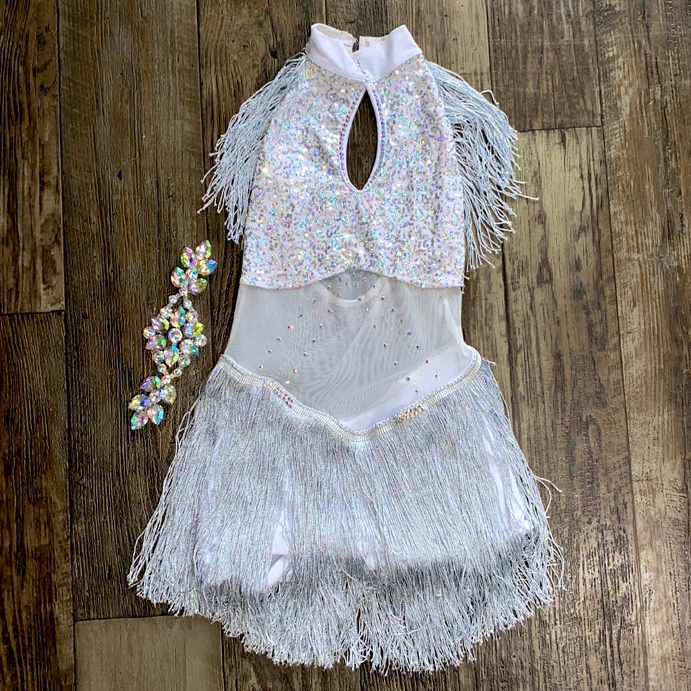 Dance Costume Dancewear Leotard Dress Jazz Ballroom ilogear with Head Piece